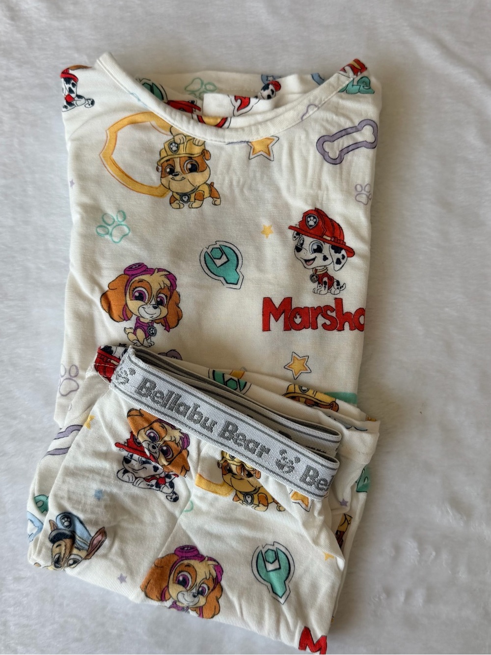Bellabu Bear - Paw Patrol White Character Shorts Pajama Set - 3T